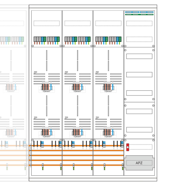 Zählerschrank 14 Zähler, Verteiler, APZ, 1400mm | 3.HZ | SCHIEGL (rechts)